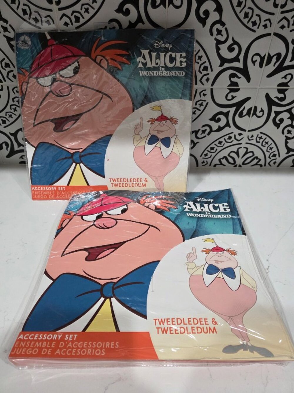 Lot of 2 Disney Alice In Wonderland Tweedledee & Tweedledum Costume Sets New